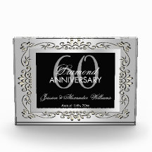 Stijlvolle decoratieve zilveren 60ste huwelijksver