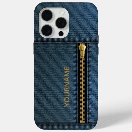 Stijlvolle denim met ritssluiting Case-Mate iPhone case (Achterkant)