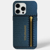 Stijlvolle denim met Zipper Case-Mate iPhone Case (Achterkant)