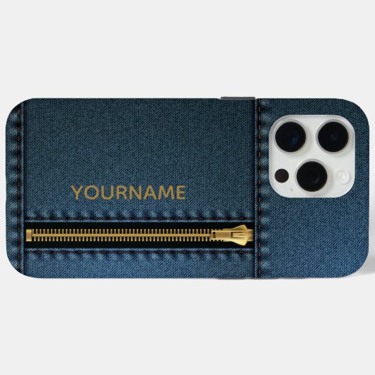 Stijlvolle denim met Zipper Case-Mate iPhone Case (Achterkant (horizontaal))