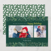 Stijlvolle dennenranken groene bomen Kerstmis Feestdagenkaart (Voorkant / Achterkant)