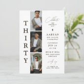 Stijlvolle dertig Fotostrip 30e verjaardag Kaart (Staand voorkant)