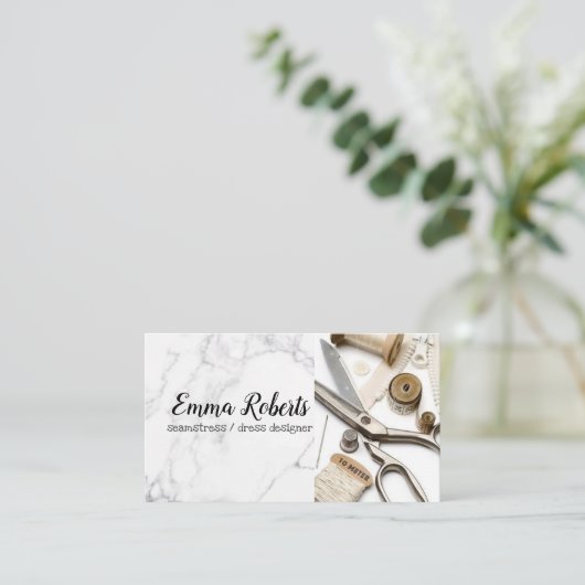 Stijlvolle Design en Perfect Stitches Thread Reels Visitekaartje (Staand voorkant)