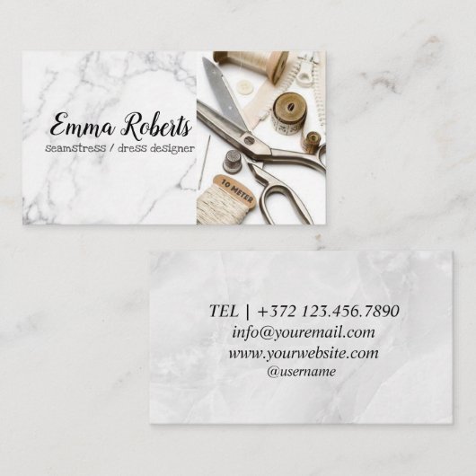 Stijlvolle Design en Perfect Stitches Thread Reels Visitekaartje (Voorkant / Achterkant)