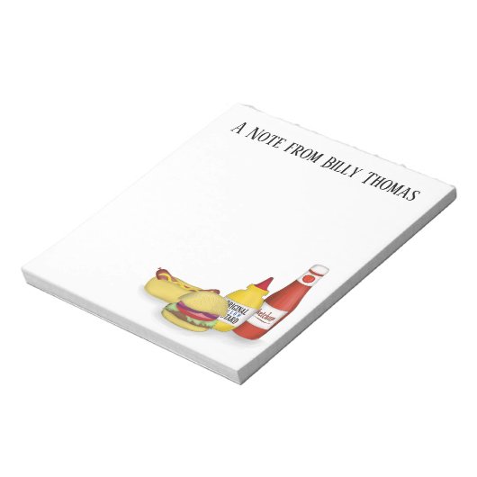 Stijlvolle Desk Decor Custom Hamburger en Hotdog Notitieblok (Linkerzijde)