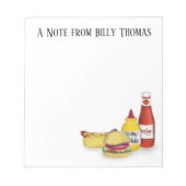 Stijlvolle Desk Decor Custom Hamburger en Hotdog Notitieblok (Voorkant)