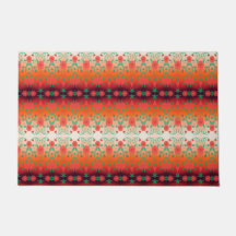 Stijlvolle deurmat met rood en zwart