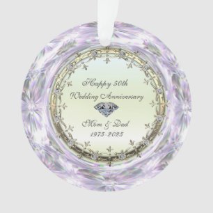 Stijlvolle diamanten 50ste huwelijksverjaardag ornament