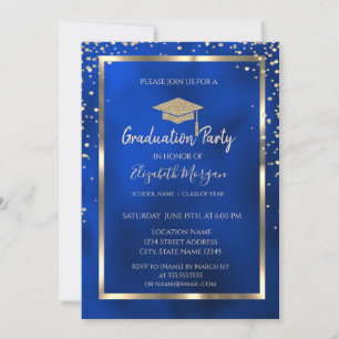 Stijlvolle Diamanten Gouden Afstudeerhoed Blauw Me Kaart