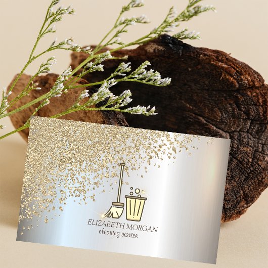 Stijlvolle diamanten schoonmaakmiddelen visitekaartje