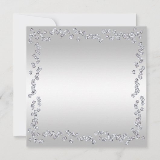 Stijlvolle diamanten zilveren 60ste trouwdag jubil kaart (Achterkant)