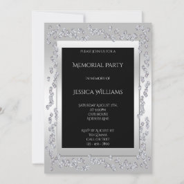 Stijlvolle diamanten zilveren herdenkingsfeest kaart