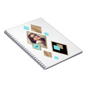 Stijlvolle Diamond Geometric met foto en monogram Notitieboek (Rechterzijde)