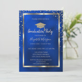 Stijlvolle Diamonds Goud Afstudeerder Pet Blauw Me Kaart (Staand voorkant)