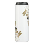 Stijlvolle Diamonds Zwart Goud Rozen Monogram Thermosbeker (Achterkant)