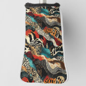 Stijlvolle dierprint-fusiedesign  golfheadcover (Draai 90)