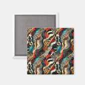 Stijlvolle dierprint-fusiedesign  magneet (Voorkant / Achterkant)