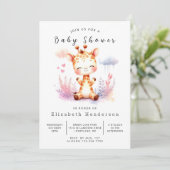 Stijlvolle digitale Giraffe Baby shower Kaart (Staand voorkant)