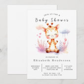 Stijlvolle digitale Giraffe Baby shower Kaart (Voorkant / Achterkant)