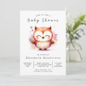 Stijlvolle digitale uil Baby shower Kaart (Staand voorkant)