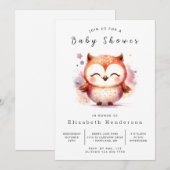 Stijlvolle digitale uil Baby shower Kaart (Voorkant / Achterkant)