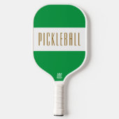 Stijlvolle dikke groene witte PICKLEBALL strepen t Paddle (Achterkant)
