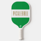Stijlvolle dikke groene witte PICKLEBALL strepen t Paddle (Voorkant)