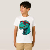 "Stijlvolle dinosaurus met bril" T-shirt (Voorkant volledig)