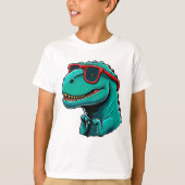 "Stijlvolle dinosaurus met bril" T-shirt (Voorkant)
