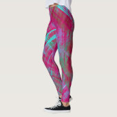 Stijlvolle Distress Plaid Check Roze Paarse Aqua Leggings (Links)