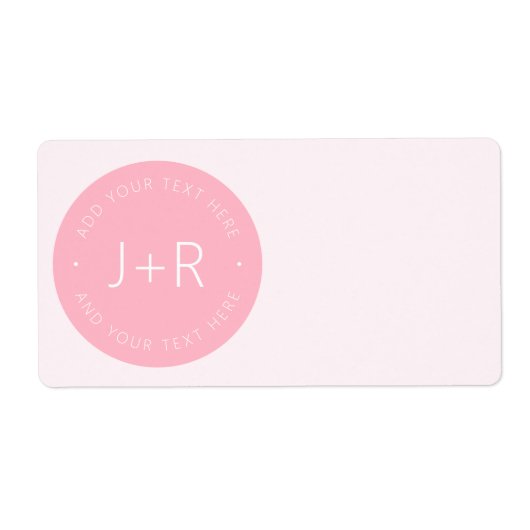 Stijlvolle DIY-koppels monogram & bewerkbaar Etiket (Voorkant)