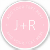 Stijlvolle DIY-koppels monogram & bewerkbaar Sticker (Voorkant)