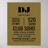 Stijlvolle DJ, Club Evenementen Reclame Poster (Voorkant)