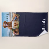 Stijlvolle DOG Persoonlijk Pet 4 Foto Collage Strandlaken (Voorkant)