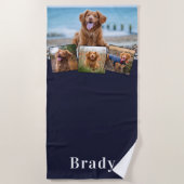 Stijlvolle DOG Persoonlijk Pet 4 Foto Collage Strandlaken (Voorkant)