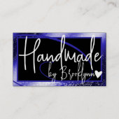 Stijlvolle donkerblauwe Lijsten hart handgemaakt o Visitekaartje (Voorkant)