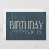 Stijlvolle donkere blauwgroen denim Guy Birthday P Kaart (Voorkant)