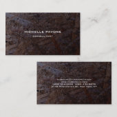 Stijlvolle donkere bruine houtextuur Professional Visitekaartje (Voorkant / Achterkant)