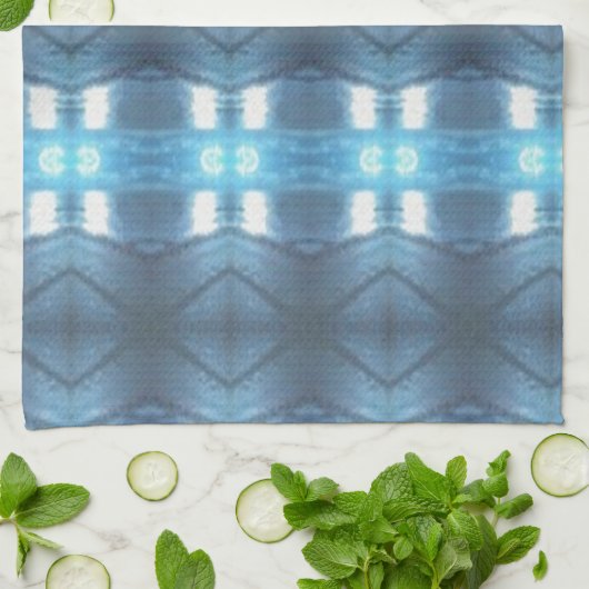 Stijlvolle donkere en lichte blauwe diamanten theedoek (Gevouwen)