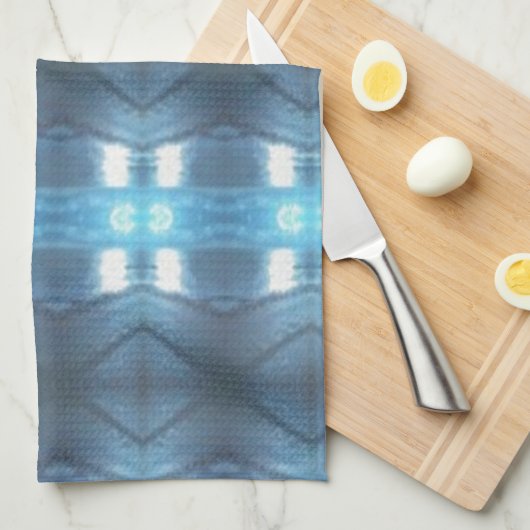 Stijlvolle donkere en lichte blauwe diamanten theedoek (Quarter Fold)