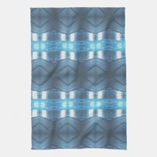 Stijlvolle donkere en lichte blauwe diamanten theedoek (Verticaal)