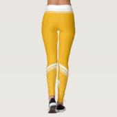 Stijlvolle, donkergele strepen en naam leggings (Achterkant)
