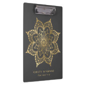 Stijlvolle donkergrijs en gouden vetten Boho Manda Klembord (Rechts)