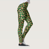 Stijlvolle, donkergroene en goudoliepleopardspots leggings (Rechts)