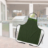 Stijlvolle, donkergroene Masculine en zwarte strep Schort