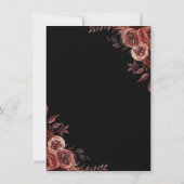 Stijlvolle donkerrode rozen gotische Quinceañera Kaart (Achterkant)