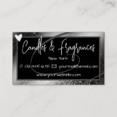 Stijlvolle donkerzilveren Lijsten hart handgemaakt Visitekaartje (Achterkant)