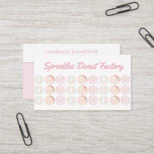 Stijlvolle Donut Pattern roze Bakery Cafe  Visitekaartje
