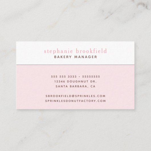 Stijlvolle Donut Pattern roze Bakery Cafe  Visitekaartje (Achterkant)