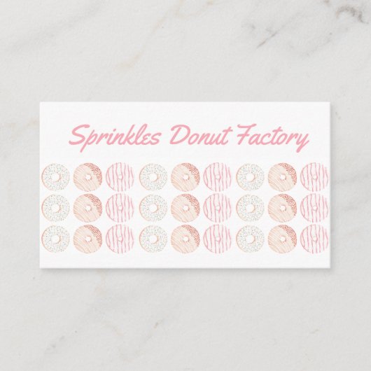 Stijlvolle Donut Pattern roze Bakery Cafe  Visitekaartje (Voorkant)